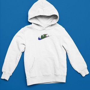 New- White&black Embroidered anime box hoodie